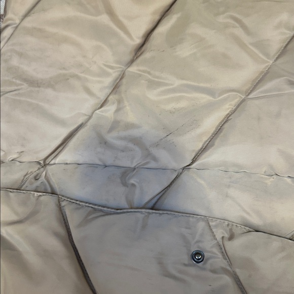 Steve Madden Tan Quilted Puffer long coat sz large - Picture 8 of 13